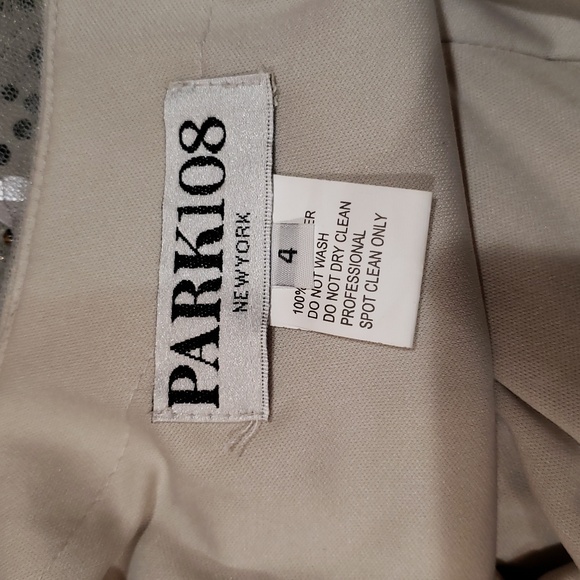 Park108 Silver Gray One Shoulder Sequin Illusion Chiffon Maxi Gown Dress Size 4 - Picture 8 of 9